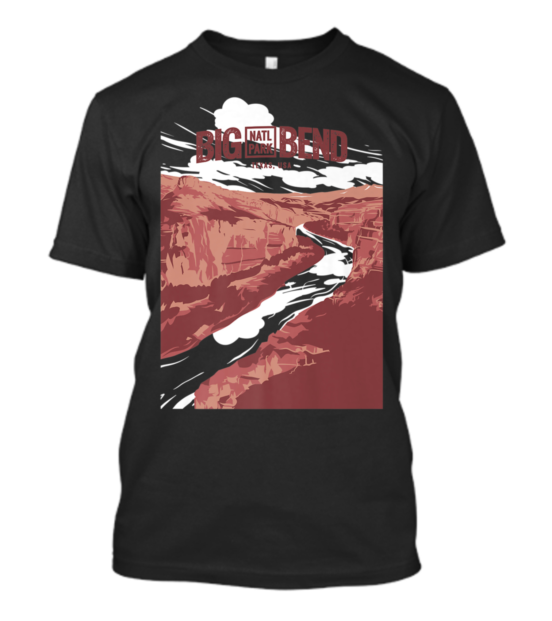 Big Bend National Park Texas USA Vintage Natl Park River Scene T-Shirt