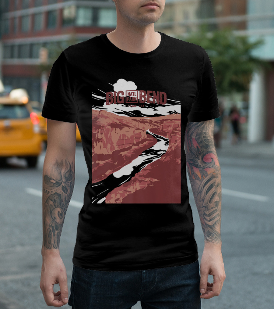 Big Bend National Park Texas USA Vintage Natl Park River Scene T-Shirt