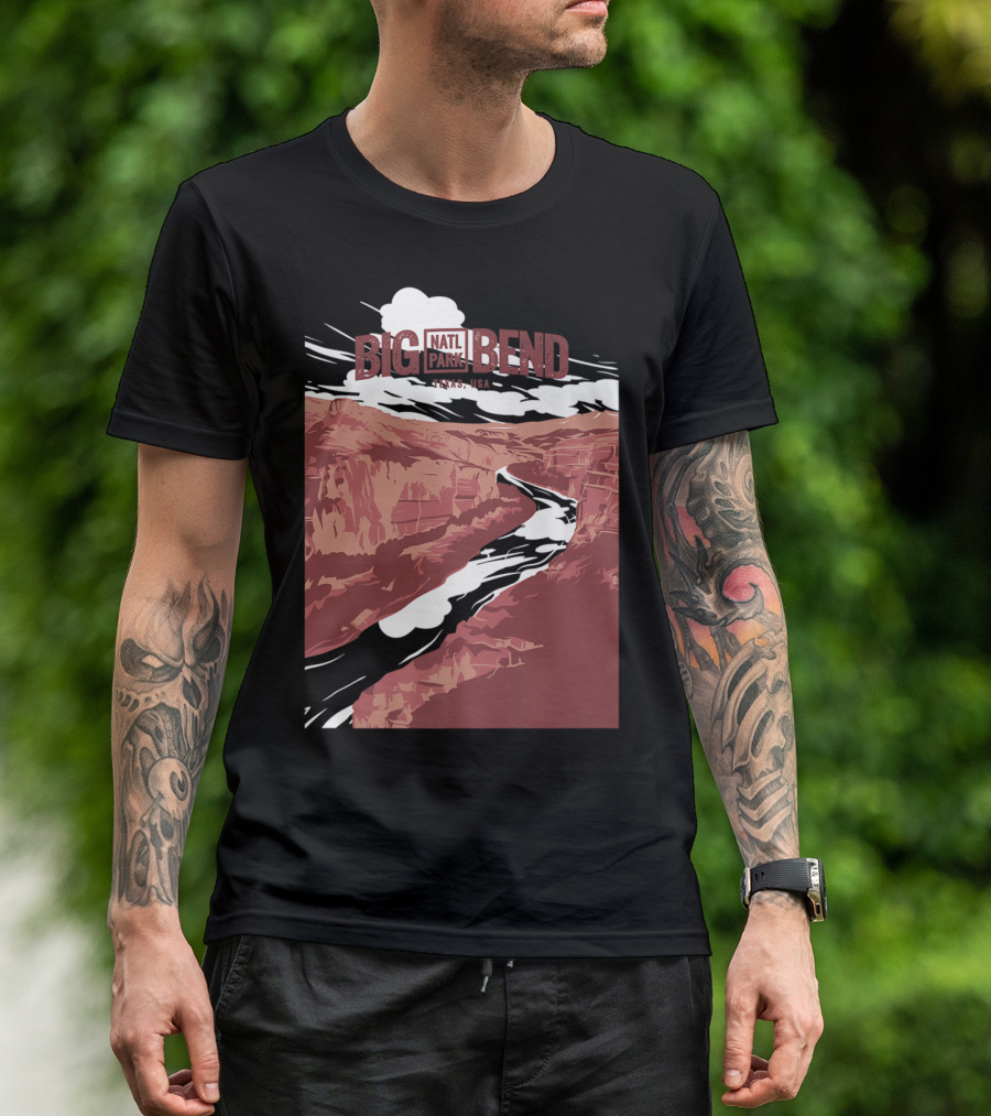 Big Bend National Park Texas USA Vintage Natl Park River Scene T-Shirt