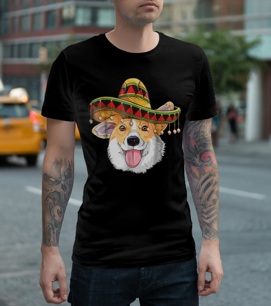 Cinco de Mayo Corgi Kids Boy Girl Sombrero Hat T-Shirt