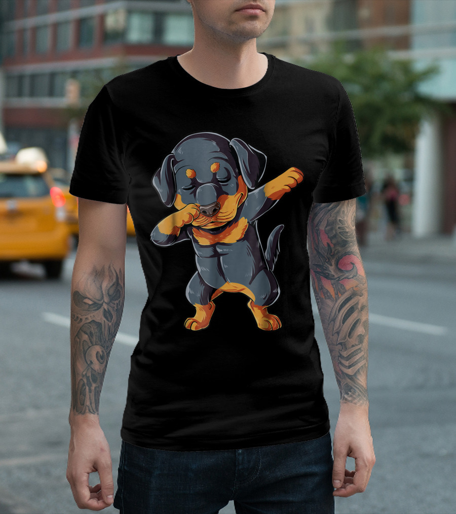 Rottweiler Dab Dance Puppy Kids Boys Lovers 13 T-Shirt