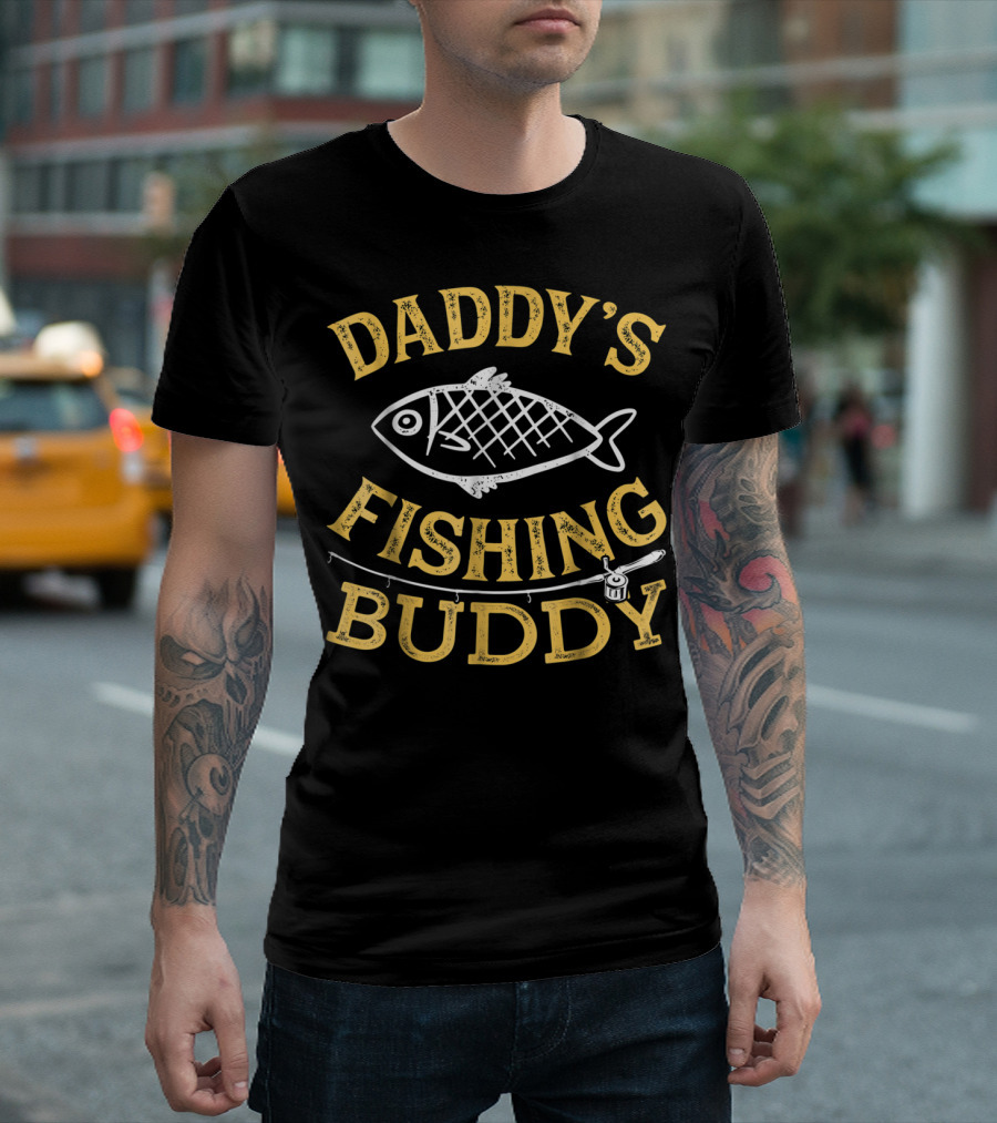 Daddy's Fishing Buddy Kids Fishing Boys 12 Fish Rod T-Shirt
