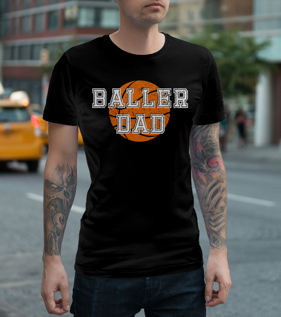 Baller Dad Basketball Orange Ball T-Shirt