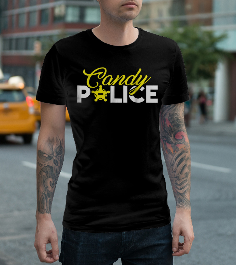 Candy Police Halloween Badge Humor T-Shirt