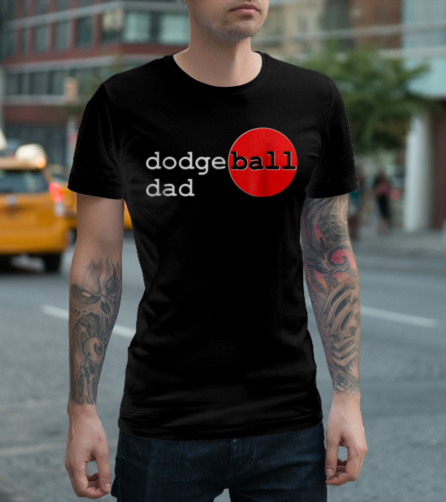 Dodgeball Dad Father Dodge Ball Parent Red Ball T-Shirt
