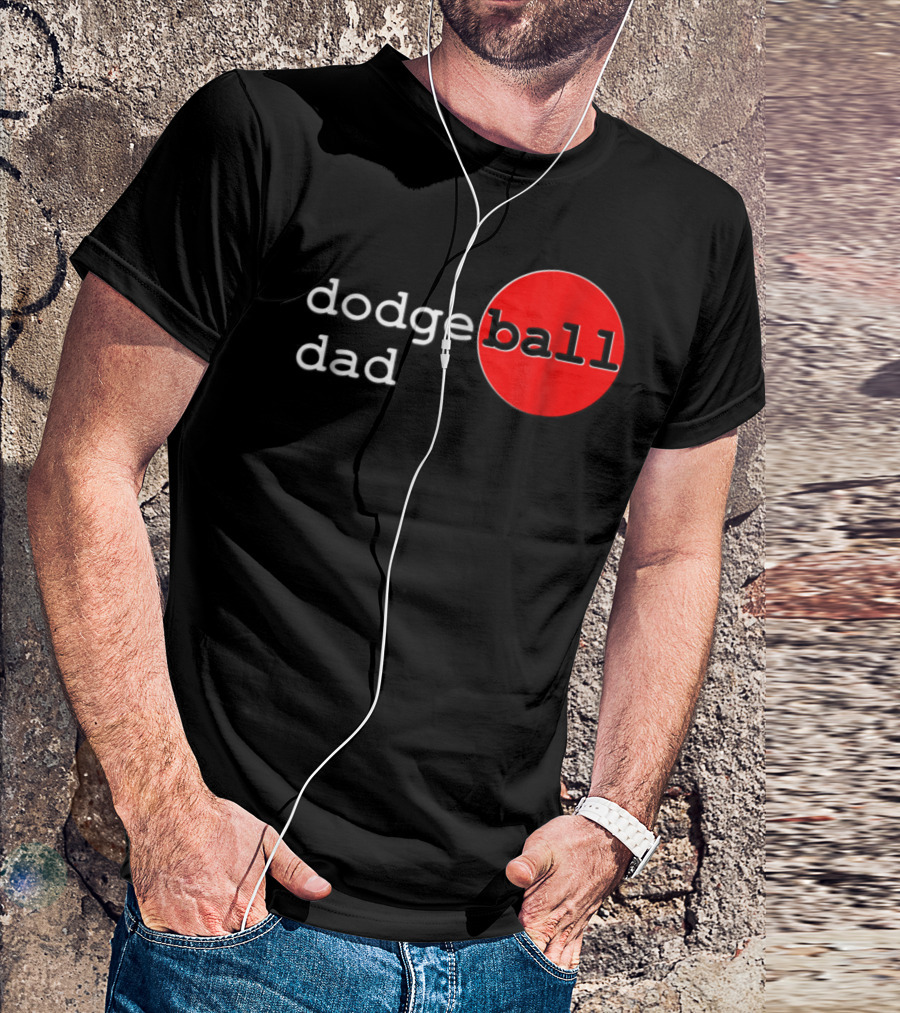 Dodgeball Dad Father Dodge Ball Parent Red Ball T-Shirt