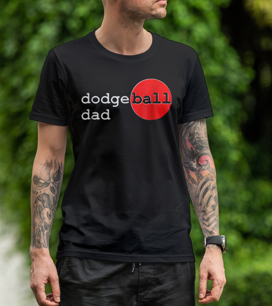Dodgeball Dad Father Dodge Ball Parent Red Ball T-Shirt