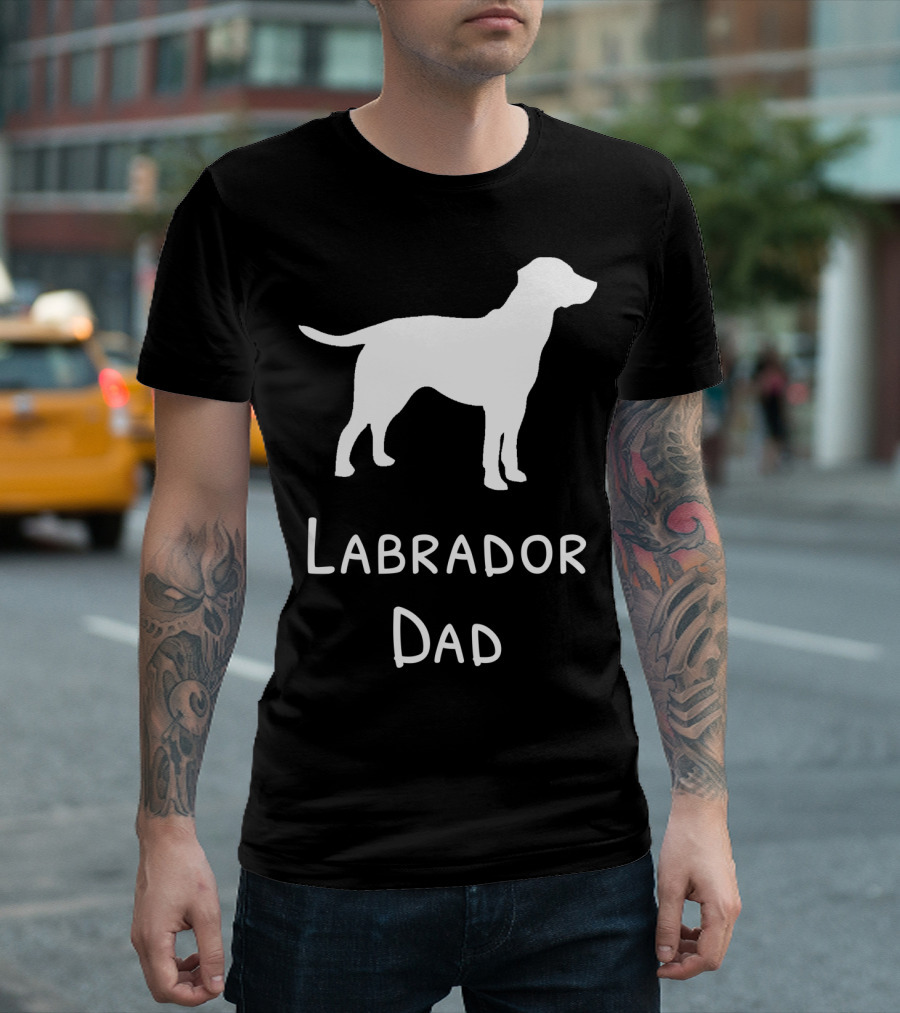 Labrador Dad Silhouette Canine Father's Day T-Shirt