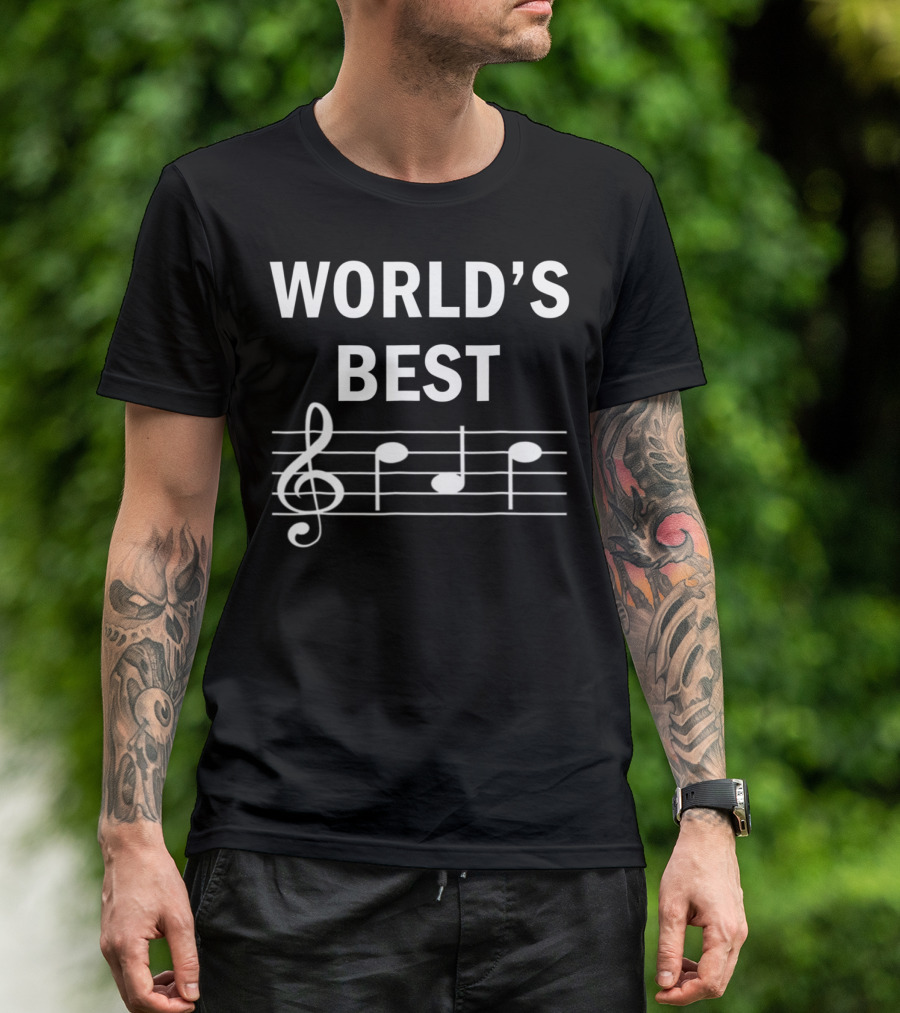 World's Best Dad Ever Treble Clef Musician T-Shirt
