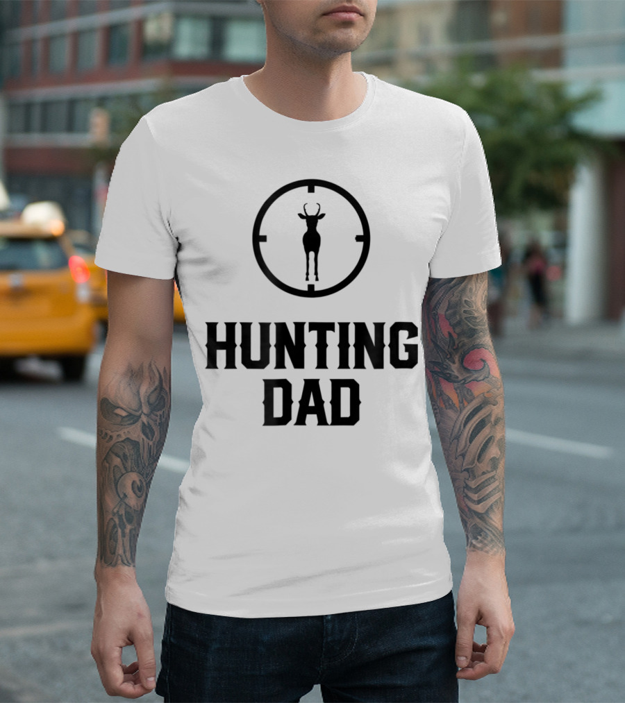 Hunting Dad Deer Silhouette Target Men's T-Shirt