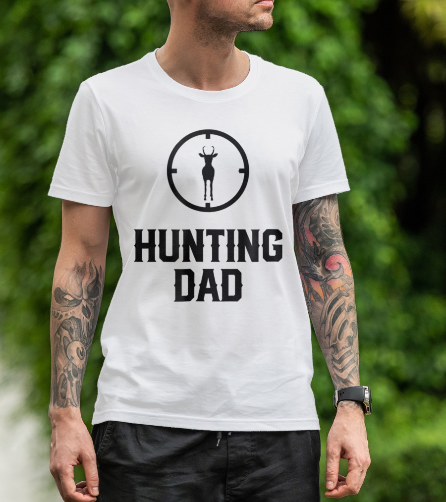 Hunting Dad Deer Silhouette Target Men's T-Shirt