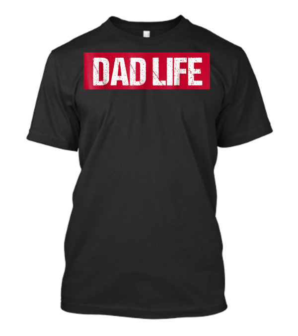 Mens Dad Life Red Block Text T-Shirt