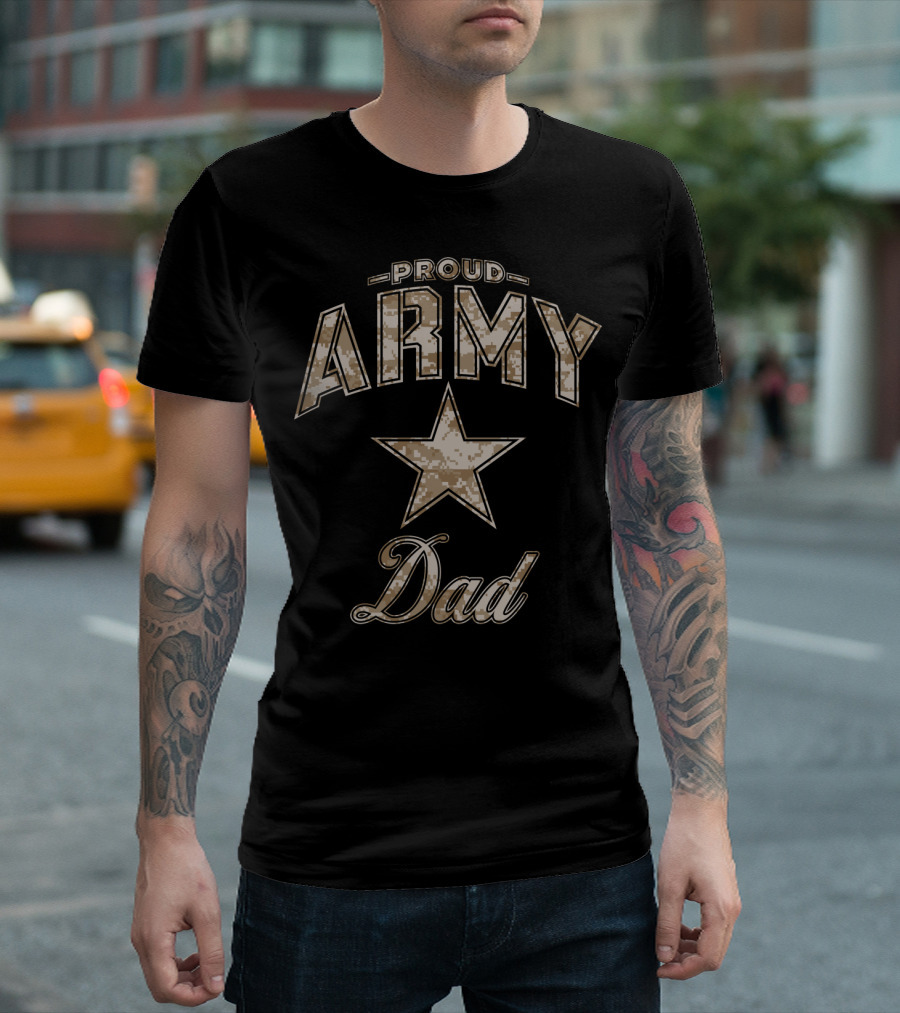 Proud Army Dad Camo78 Star T-Shirt