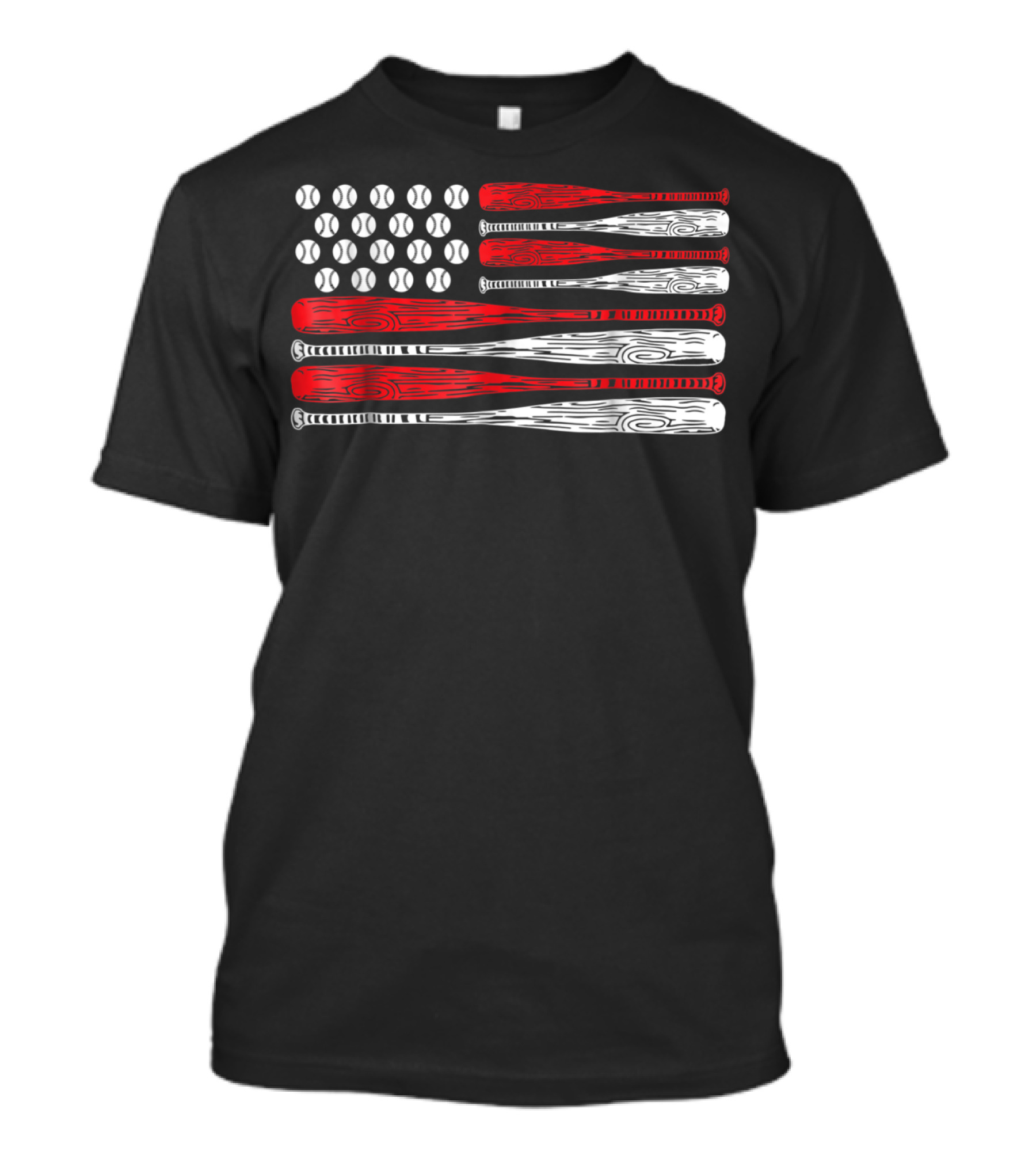 US American Flag Baseball Bat July 4th T-Shirt