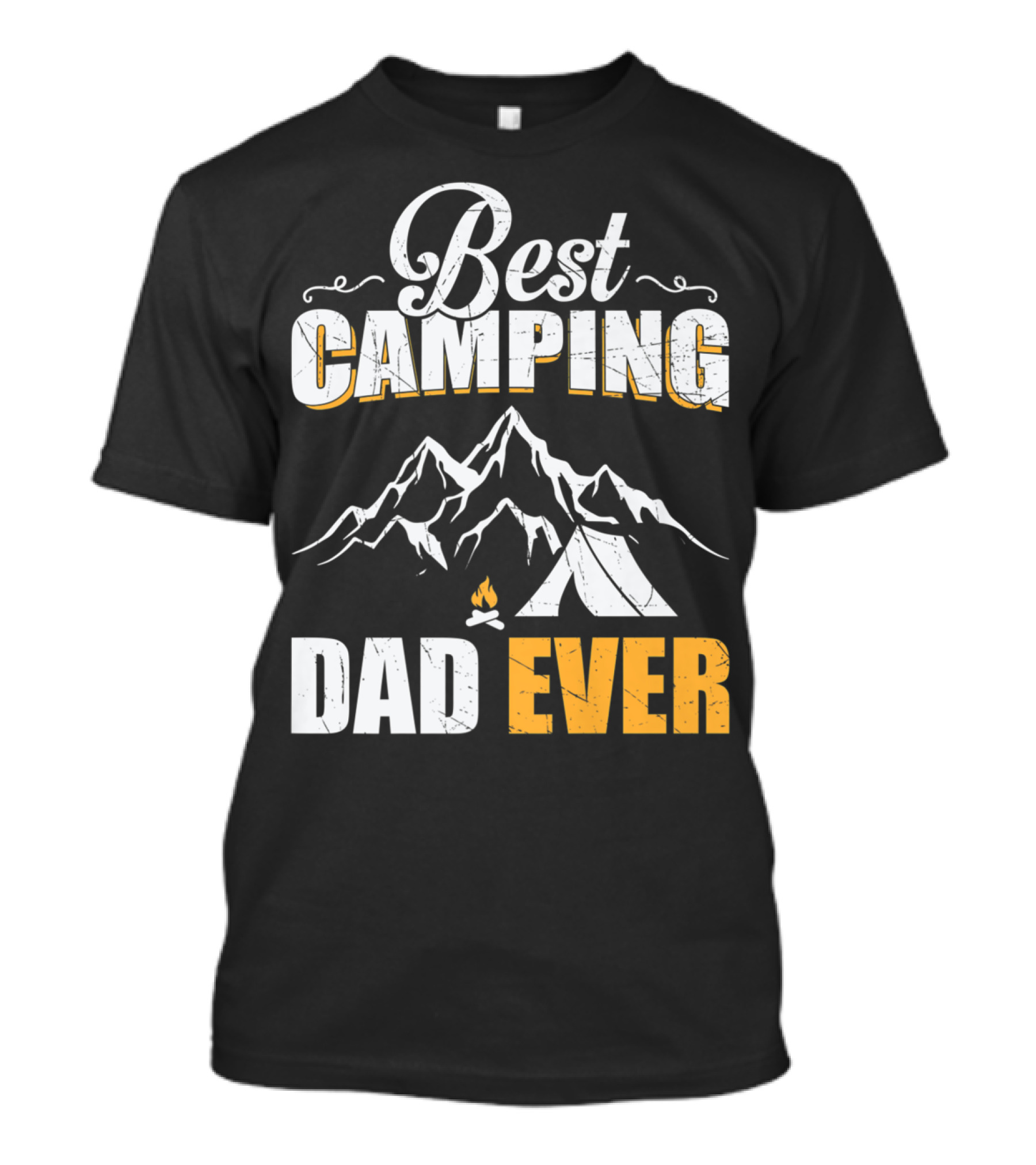 Best Camping Dad Ever Mountain Tent Campfire Adventure T-Shirt