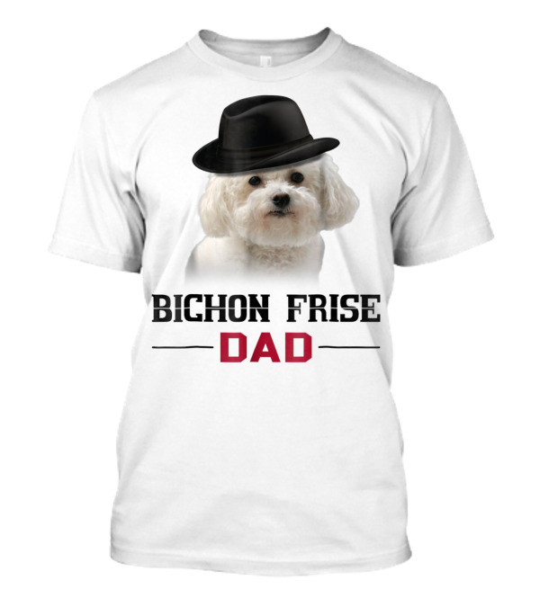Bichon Frise Dad Puppy Wearing Fedora T-Shirt