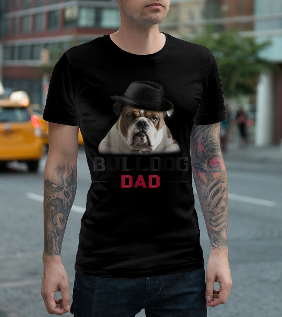 Bulldog Dad Dog Lovers Stylish Hat T-Shirt