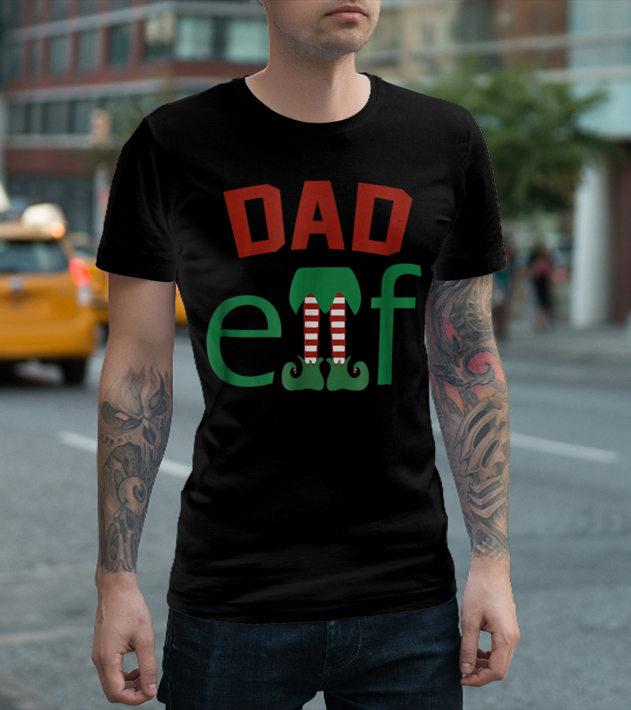 Dad Elf Christmas Family Matching Holiday T-Shirt
