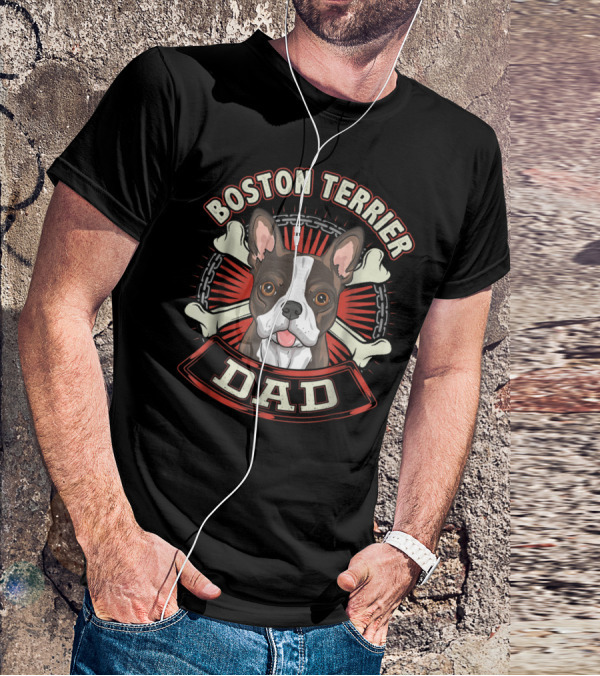 Boston Terrier Dad Dog Breed 15 T-Shirt