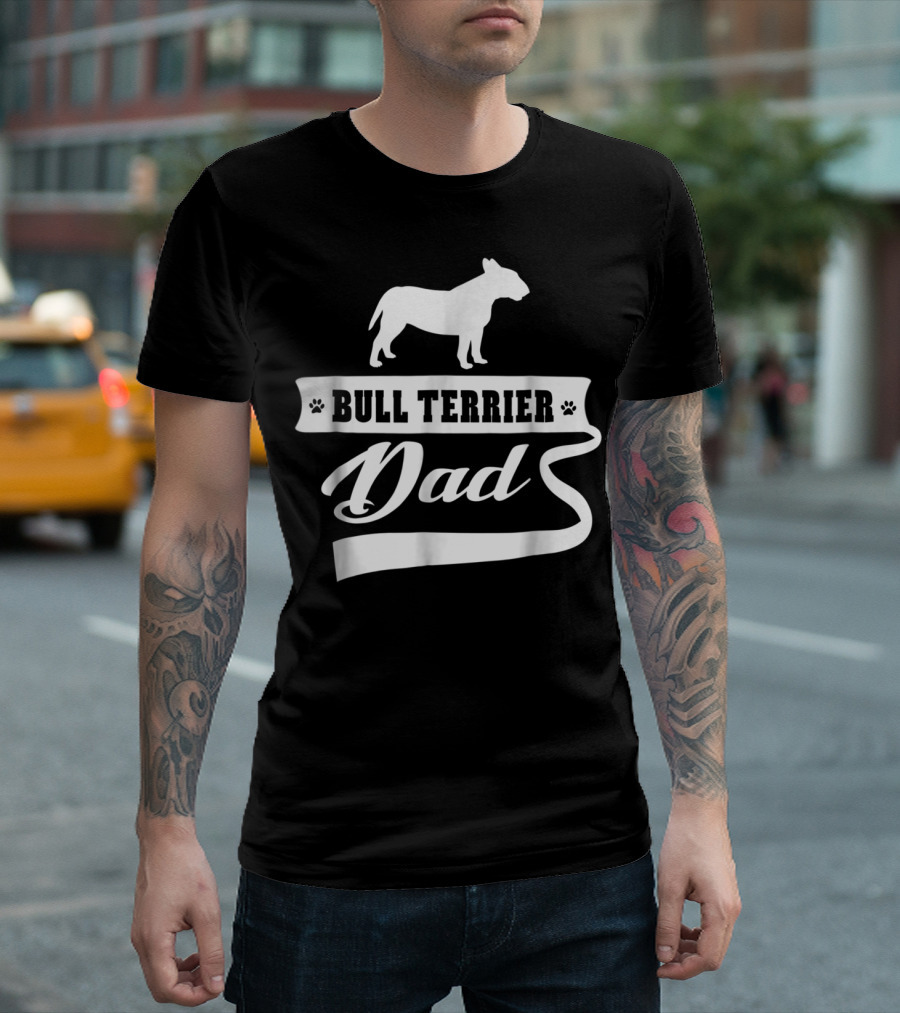 Bull Terrier Dad Mens Animal Dogs T-Shirt