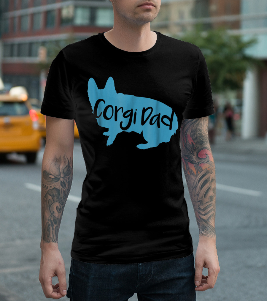 Cute Corgi Dad CorgiLover Welsh Pembroke Dog T-Shirt