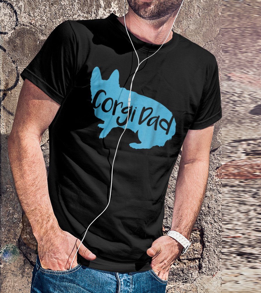 Cute Corgi Dad CorgiLover Welsh Pembroke Dog T-Shirt