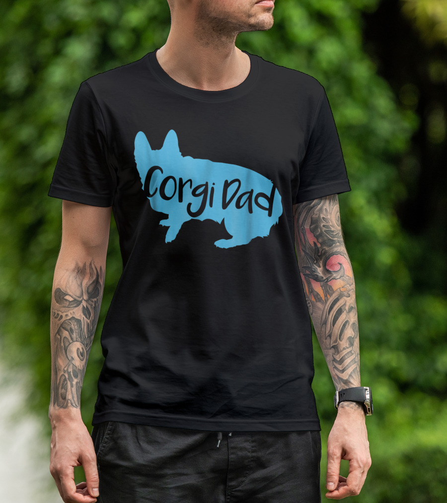 Cute Corgi Dad CorgiLover Welsh Pembroke Dog T-Shirt