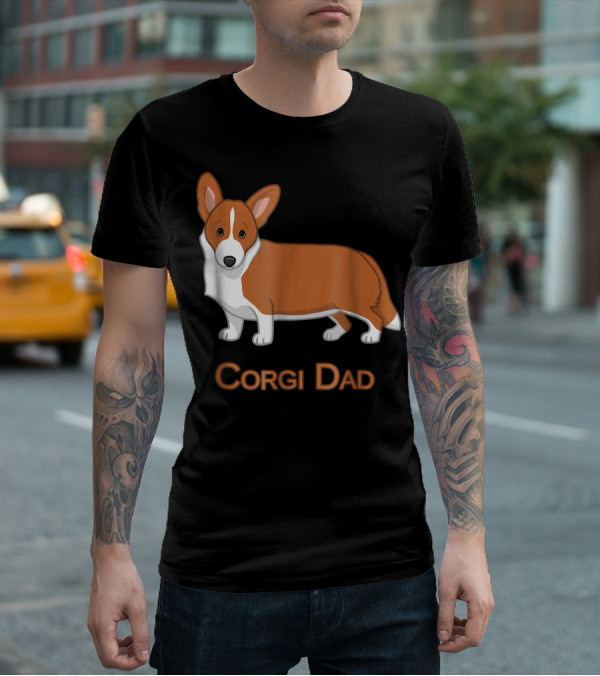 Corgi Dad Red Cardigan Welsh Dog Lovers 76 T-Shirt