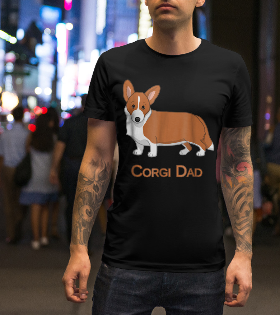 Corgi Dad Red Cardigan Welsh Dog Lovers 76 T-Shirt
