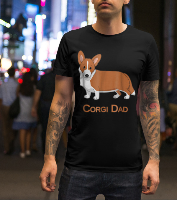 Corgi Dad Red Cardigan Welsh Dog Lovers 76 T-Shirt