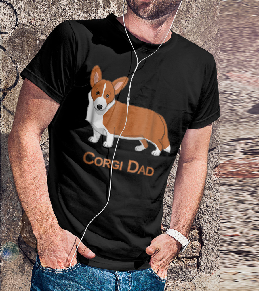 Corgi Dad Red Cardigan Welsh Dog Lovers 76 T-Shirt
