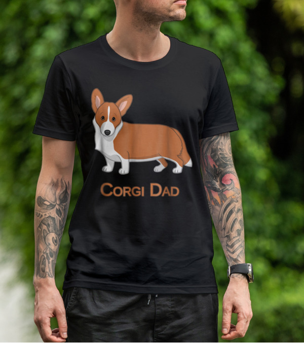 Corgi Dad Red Cardigan Welsh Dog Lovers 76 T-Shirt