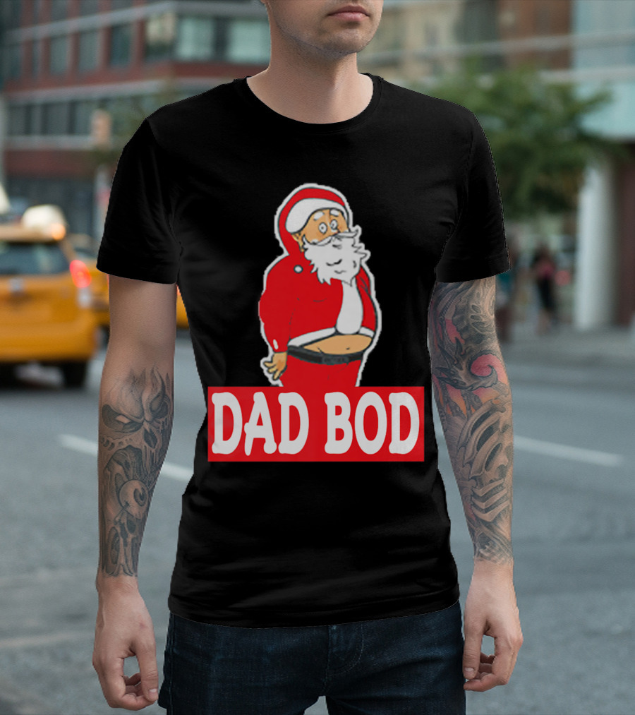 Dad Bod Funny Christmas Santa Belly UglyParty45 T-Shirt