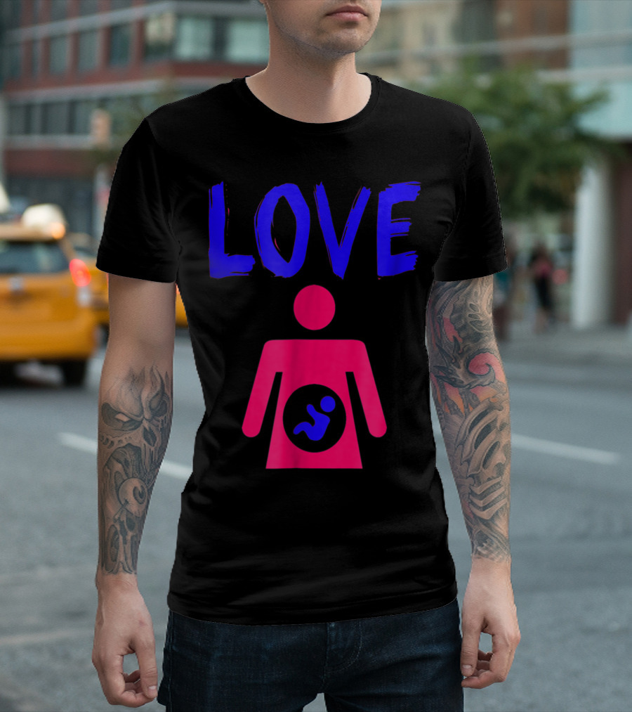 LOVE DAD MOM SON PREGNANCY T-Shirt