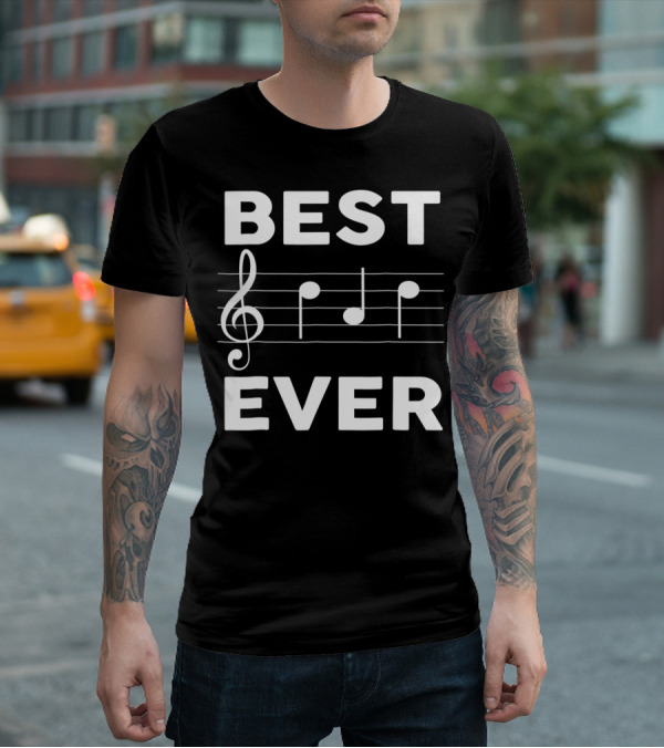 Best Music Dad Ever Best Ever Musician Piano Guitar Player T-Shirt