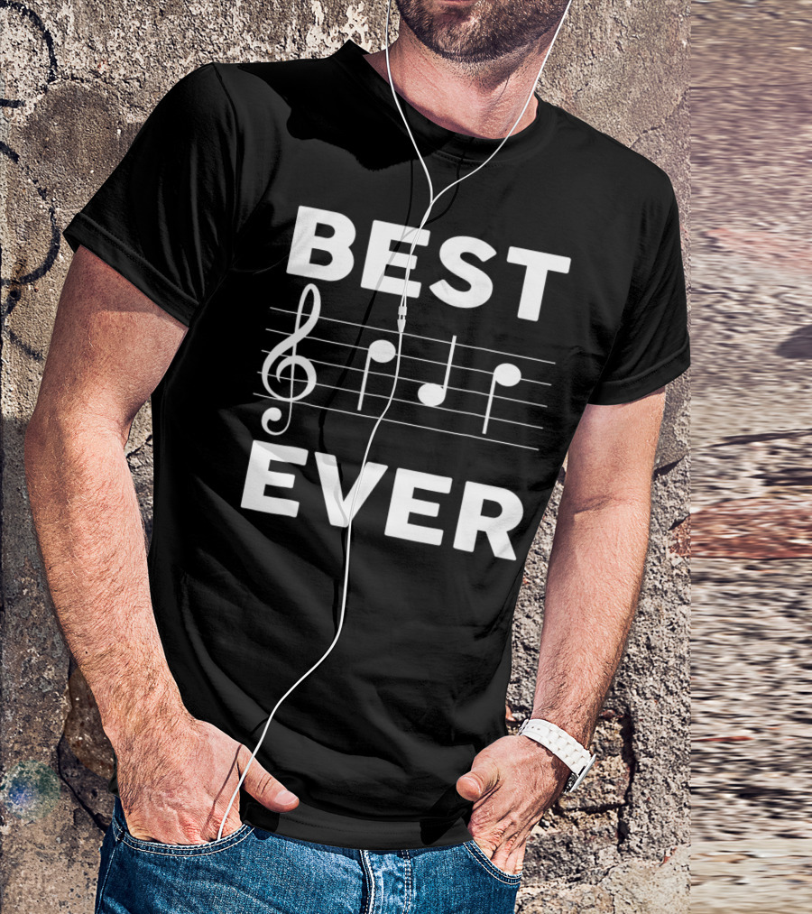 Best Music Dad Ever Best Ever Musician Piano Guitar Player T-Shirt