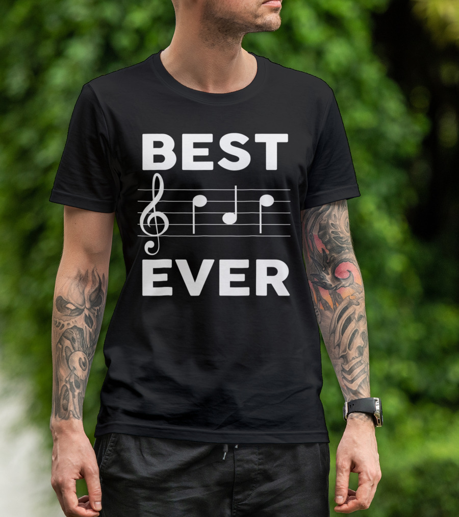 Best Music Dad Ever Best Ever Musician Piano Guitar Player T-Shirt