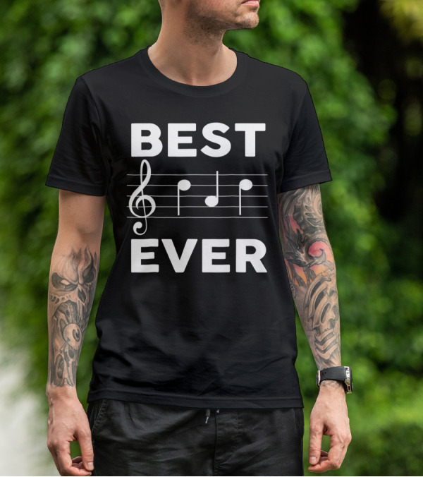 Best Music Dad Ever Best Ever Musician Piano Guitar Player T-Shirt