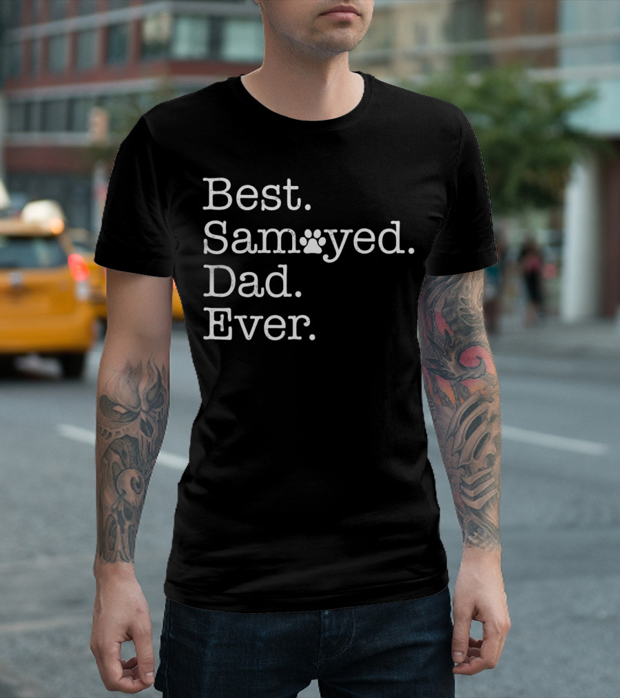 Best Samoyed Dad Ever Paw Prints T-Shirt