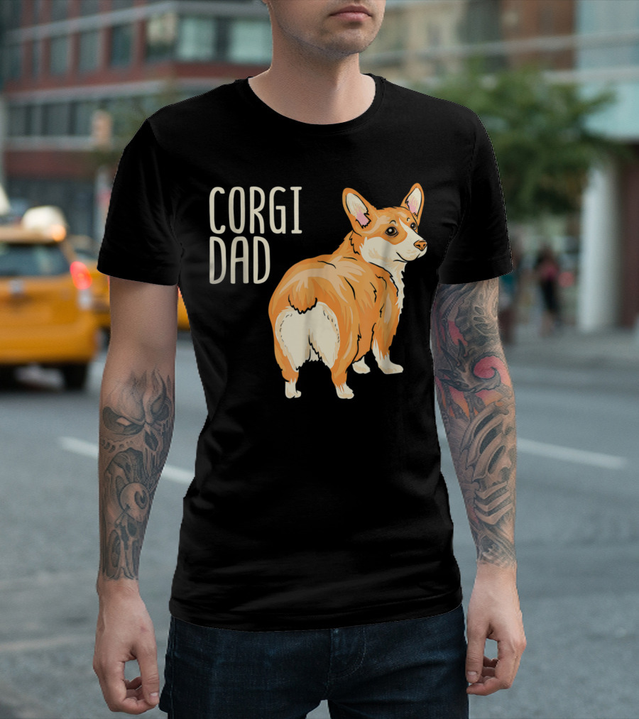 Corgi Dad Cute Dog Pet Owner Adopt Rescue T-Shirt