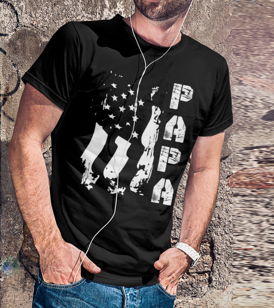 Papa Flag Father's Day S61 USA T-Shirt