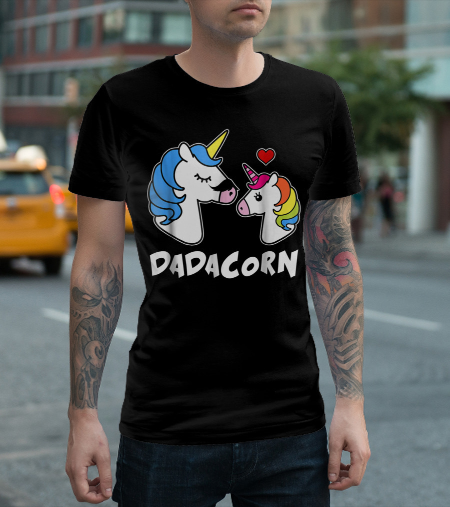 DADACORN Unicorn Dad And Daughter Love 33 T-Shirt