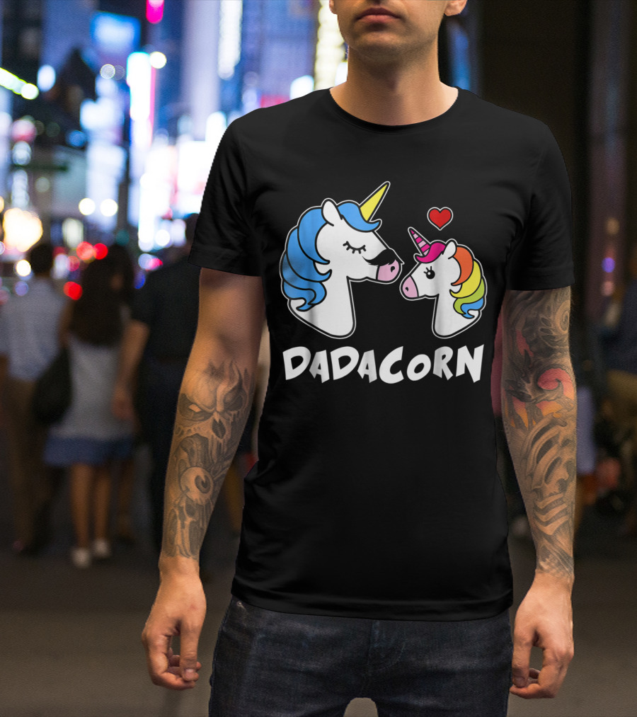 DADACORN Unicorn Dad And Daughter Love 33 T-Shirt