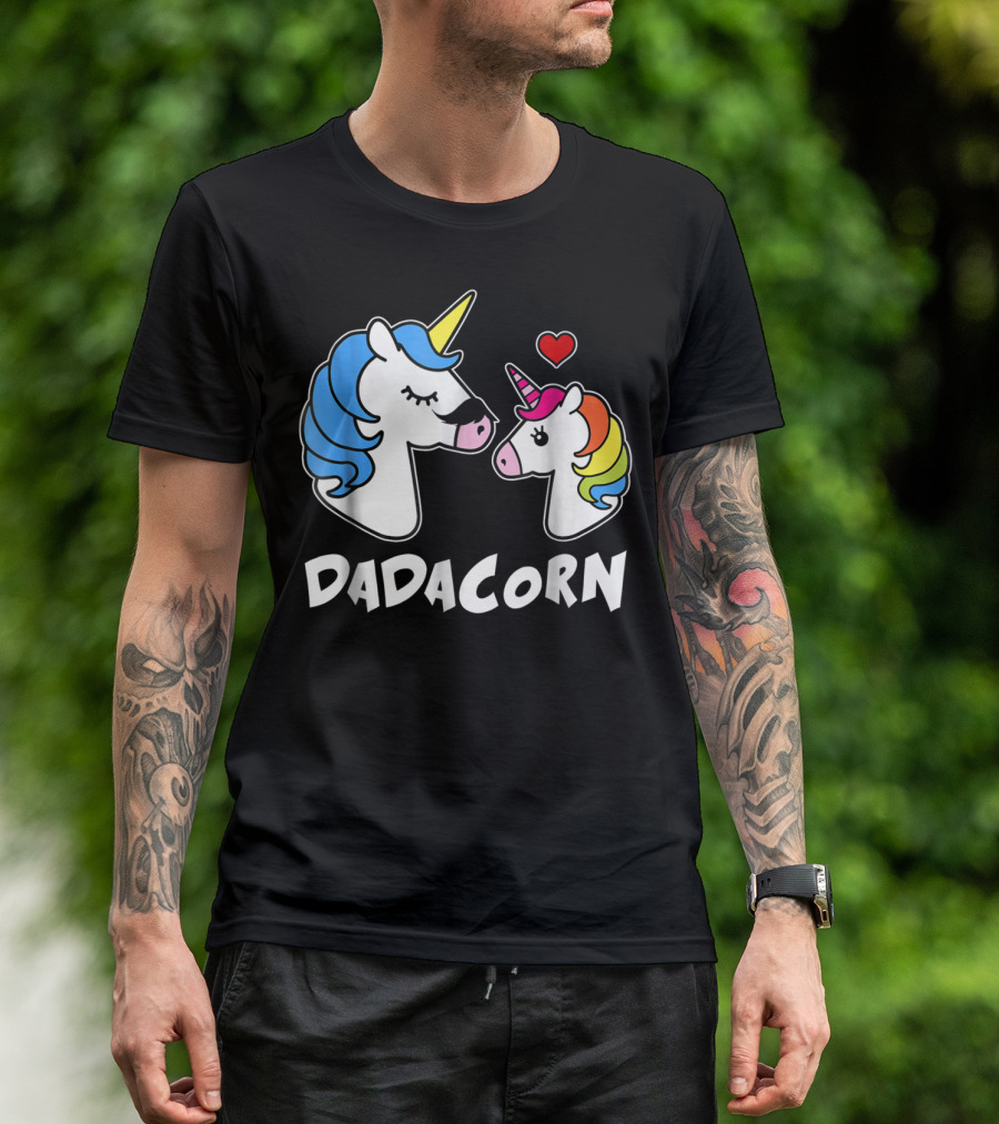 DADACORN Unicorn Dad And Daughter Love 33 T-Shirt