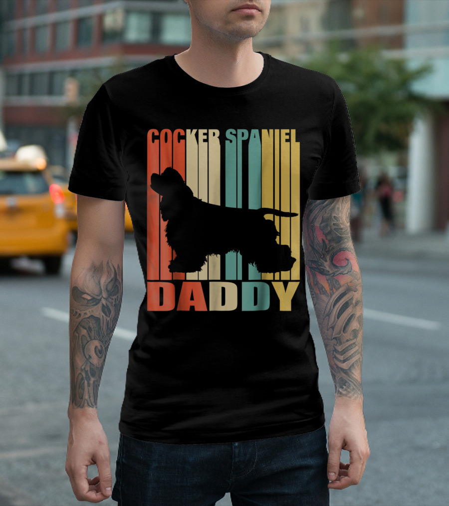 Cocker Spaniel Daddy Vintage Dog42 Love T-Shirt