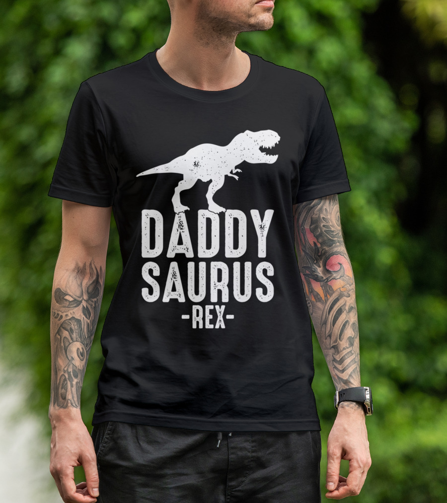 Daddysaurus Rex Daddy Dinosaur Pun T-Shirt