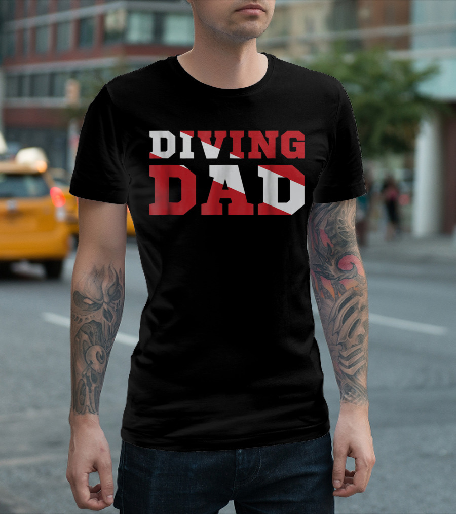 Diving Dad Scuba Flag T-Shirt