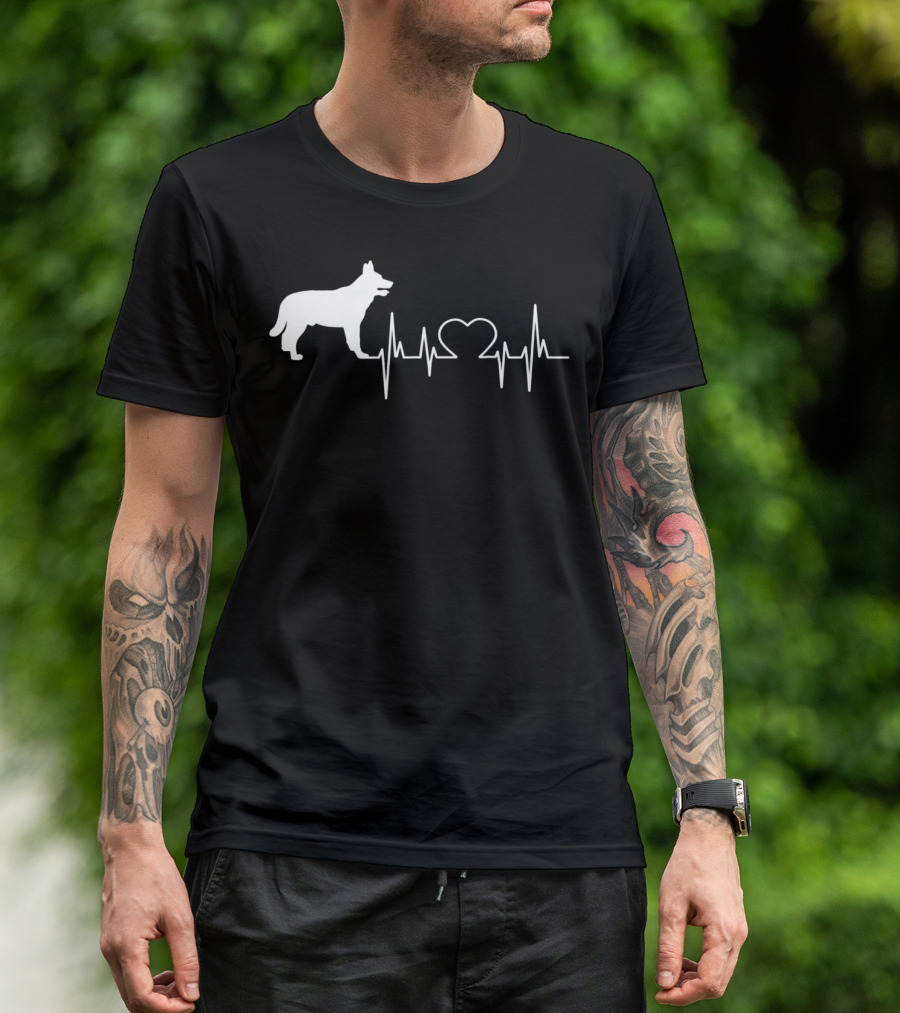 Blue Heeler Heartbeat Silhouette 28 T-Shirt