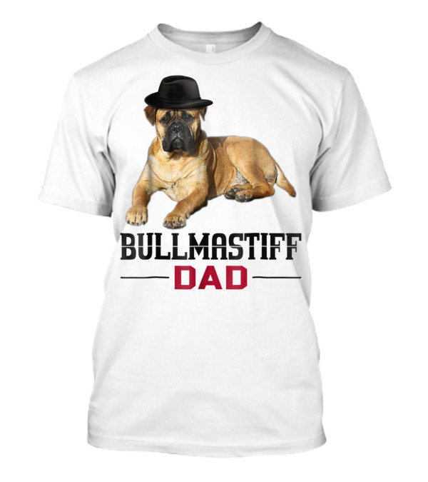 Bullmastiff Dad With Dog Lovers Hat T-Shirt