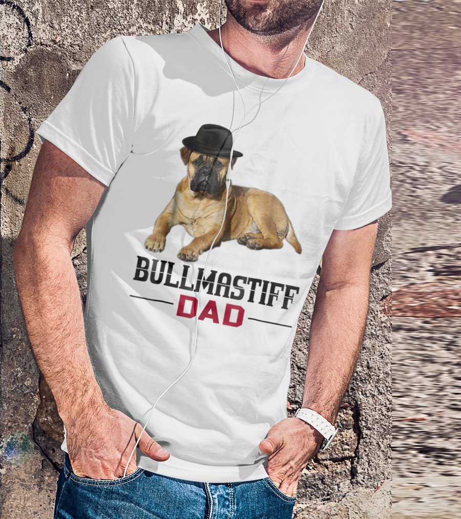 Bullmastiff Dad With Dog Lovers Hat T-Shirt